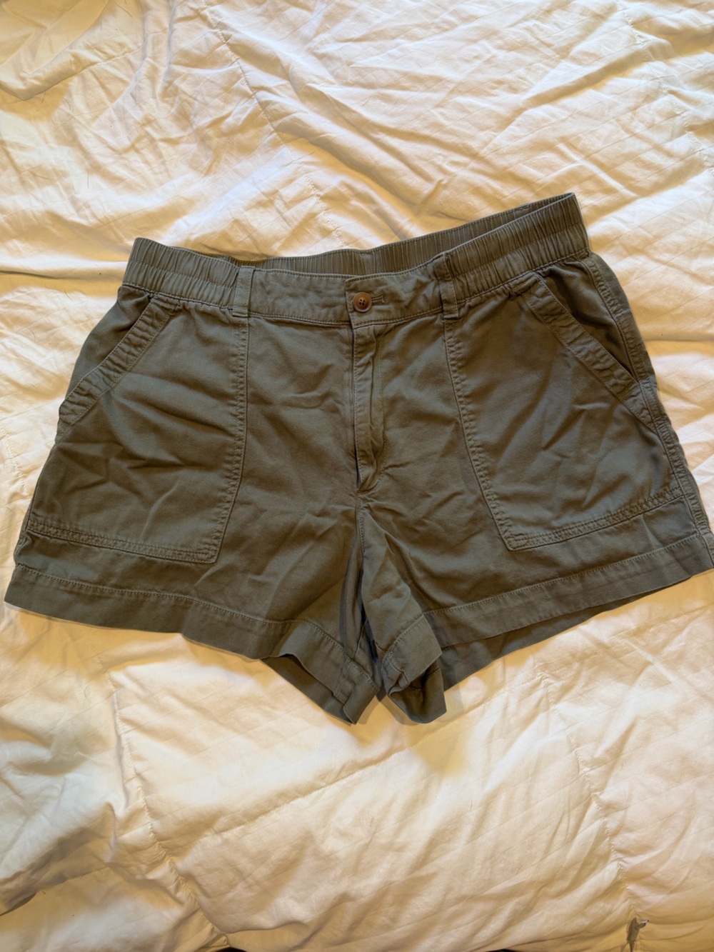 GAP Olive Green Elastic Waist Utility Shorts